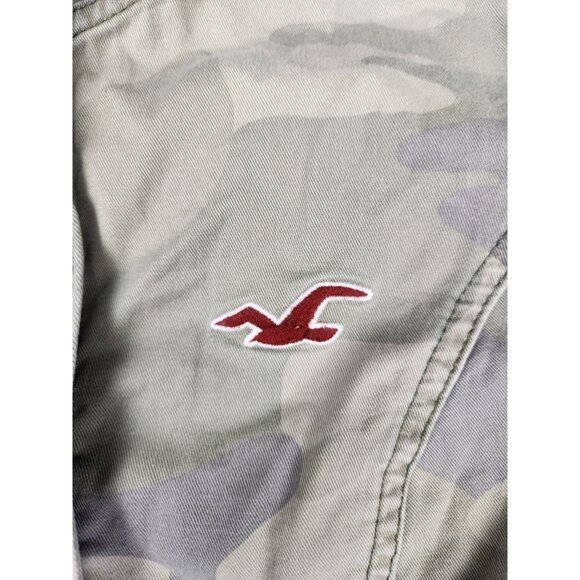 Hollister Womens Camo Utility Jacket Size Large Front Pockets & Button Detail - Picture 4 of 15